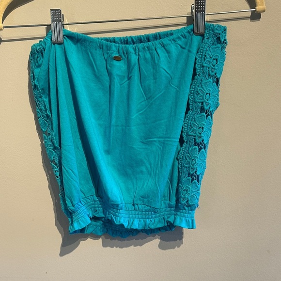 🌸O'Neill Teal Tube Top with Lace Detail - Picture 2 of 6